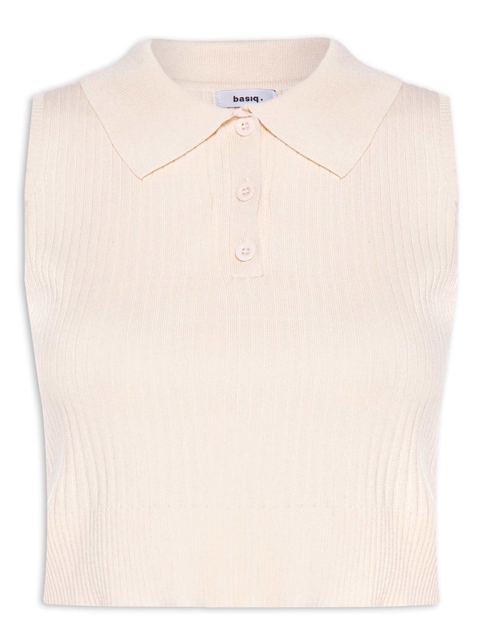 Blusa Feminina Tricot Gola Esporte Bege Basiq