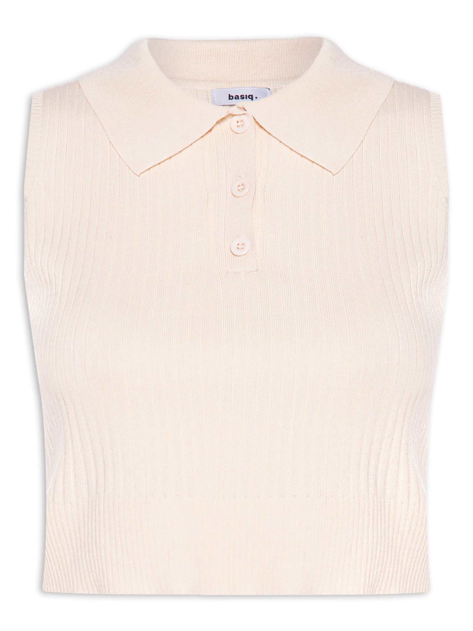 Blusa Feminina Tricot Gola Esporte Bege Basiq