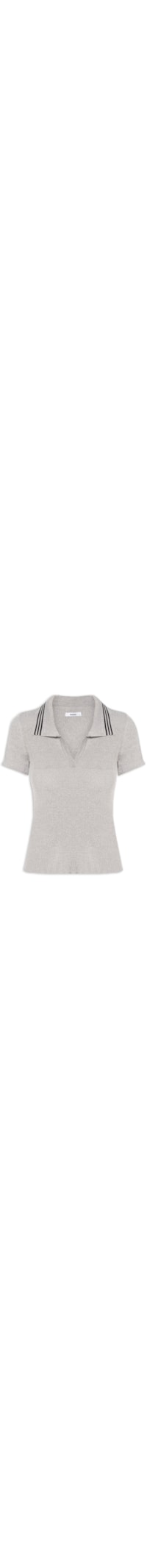 Blusa Feminina Tricot Gola Esporte - Cinza