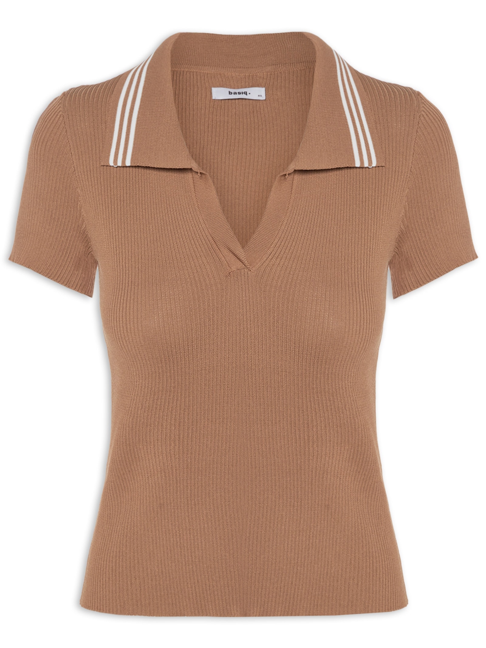 Blusa Feminina Tricot Gola Esporte Marrom Basiq