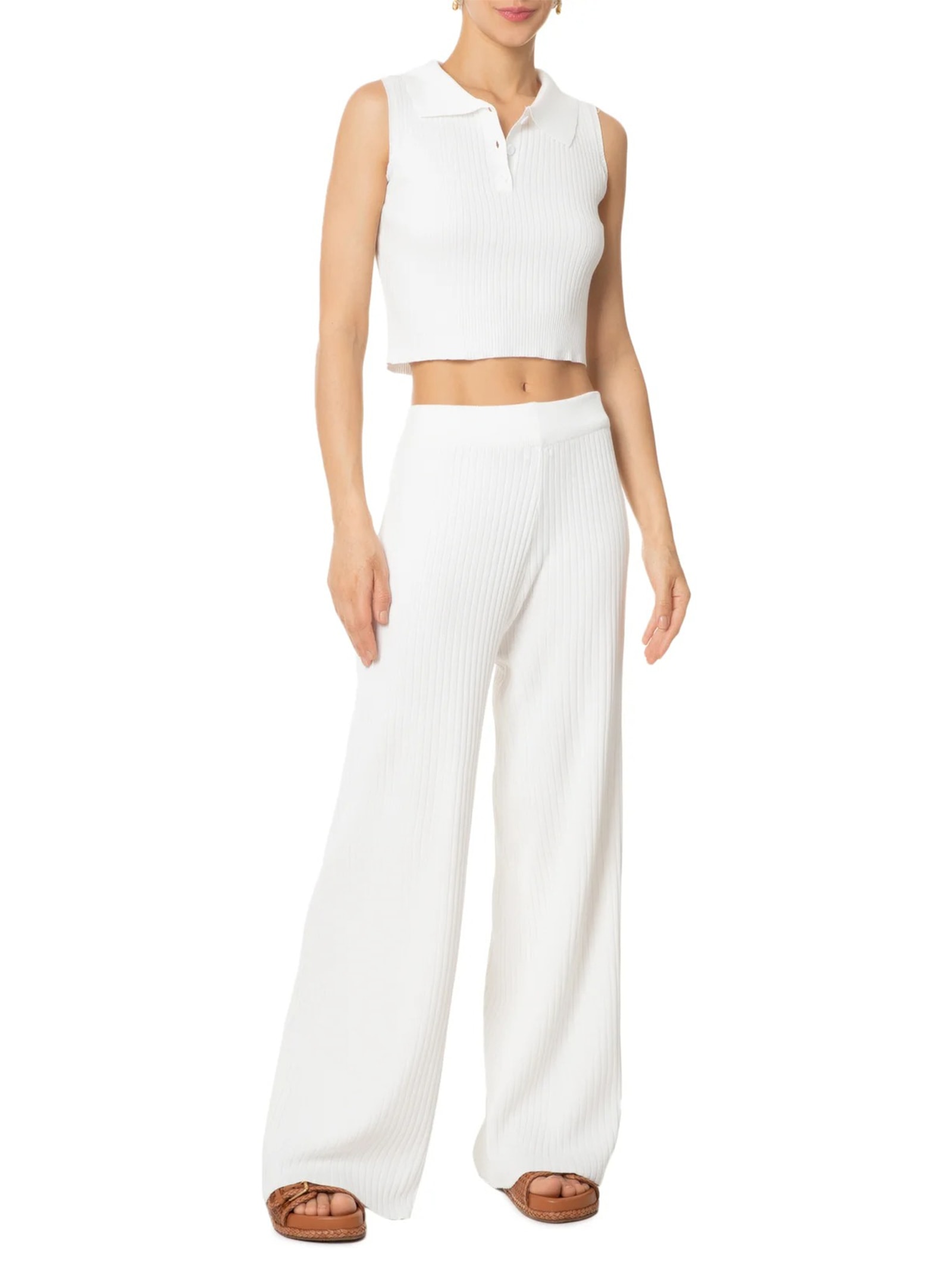 Blusa Feminina Tricot Gola Esporte Off White Basiq