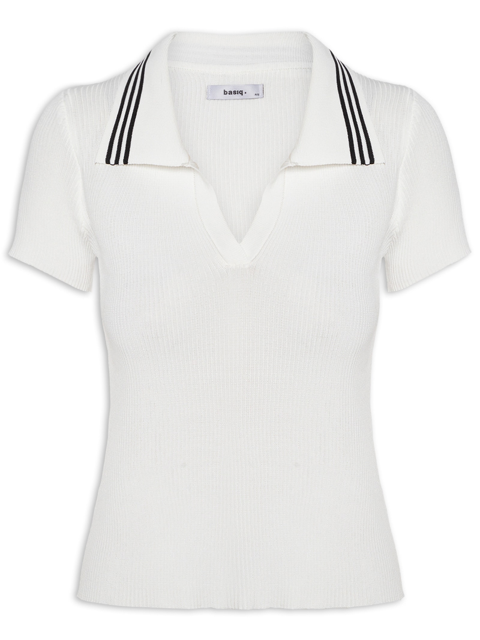 Blusa Feminina Tricot Gola Esporte Off White Basiq