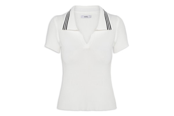 Blusa Feminina Tricot Gola Esporte - Off White