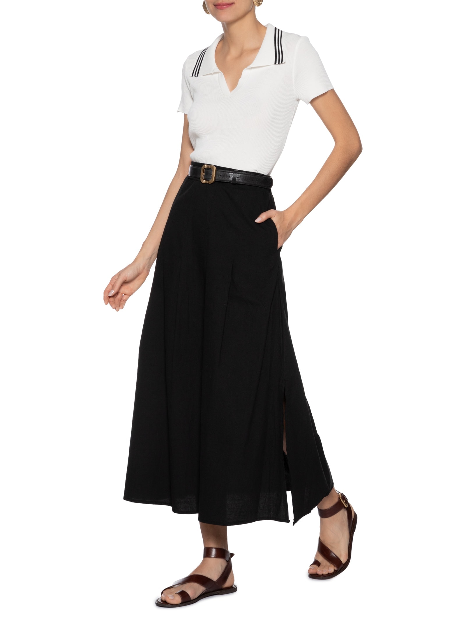 Blusa Feminina Tricot Gola Esporte Off White Basiq