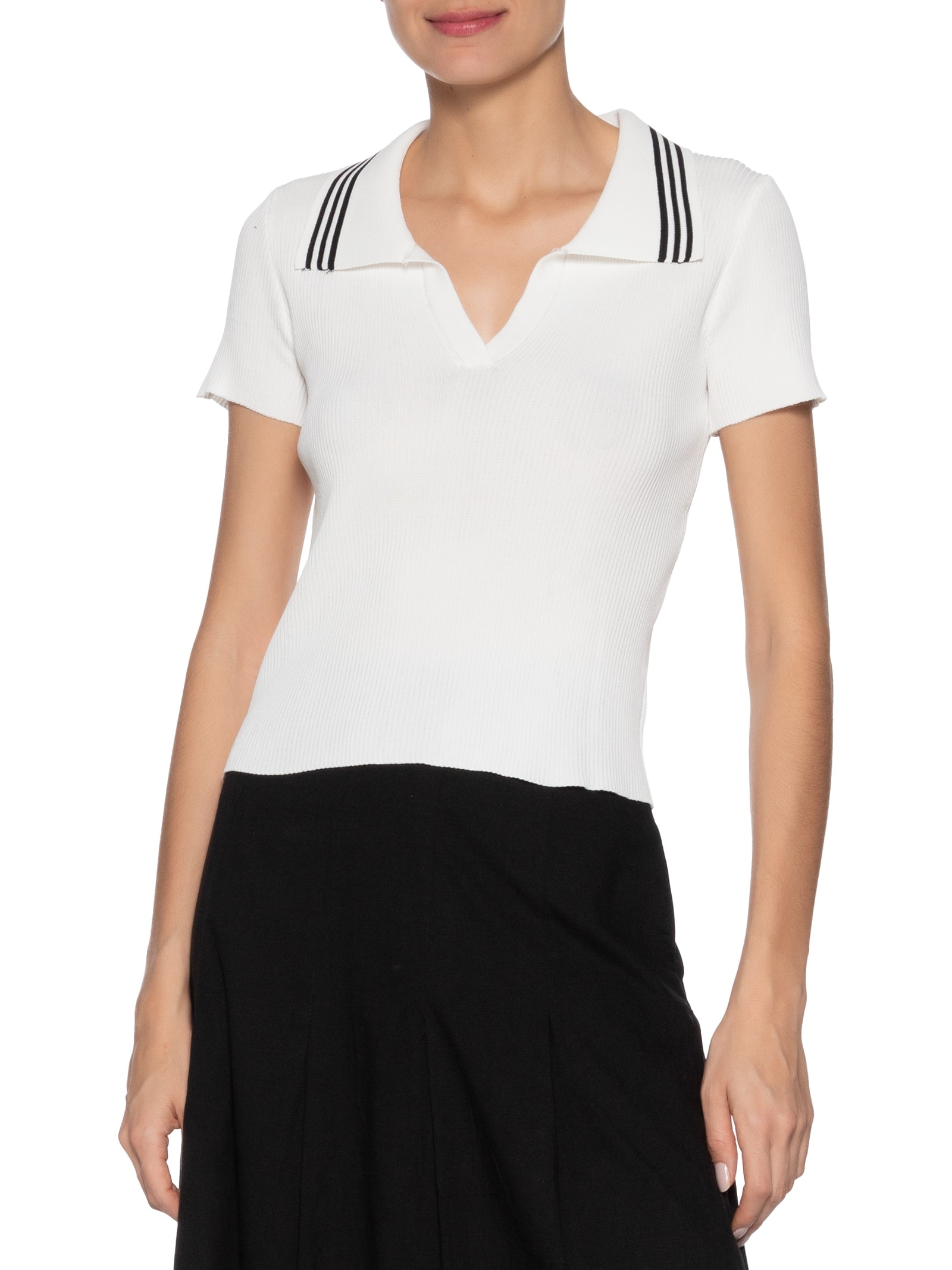 Blusa Feminina Tricot Gola Esporte Off White Basiq