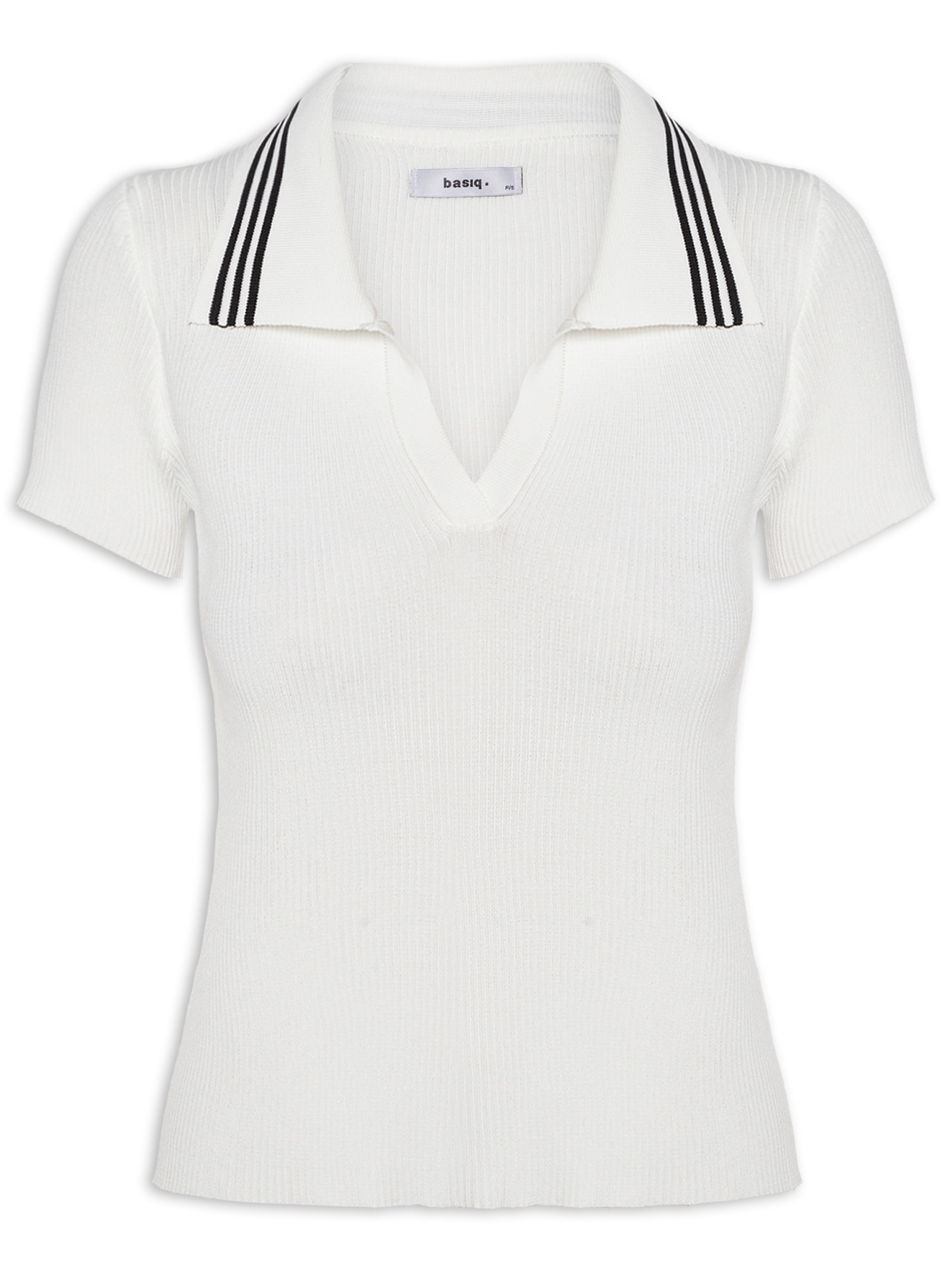 Blusa Feminina Tricot Gola Esporte Off White Basiq