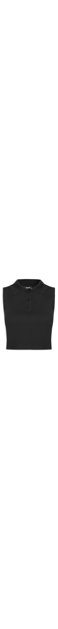 Blusa Feminina Tricot Gola Esporte - Preto