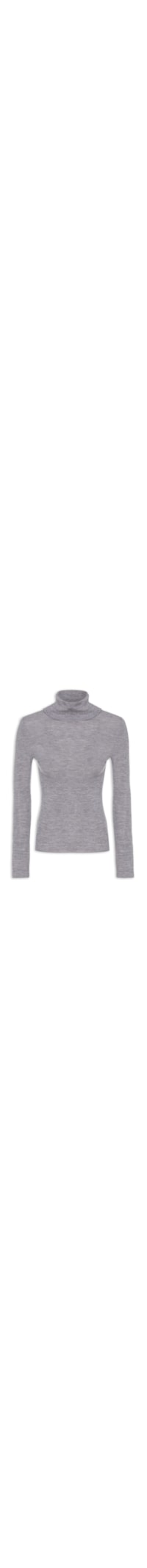 Blusa Feminina Tricot Gola Lã - Cinza