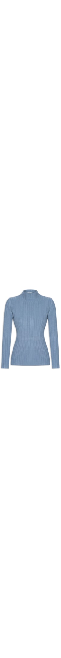 Blusa Feminina Tricot Gola Média Texturizada - Azul