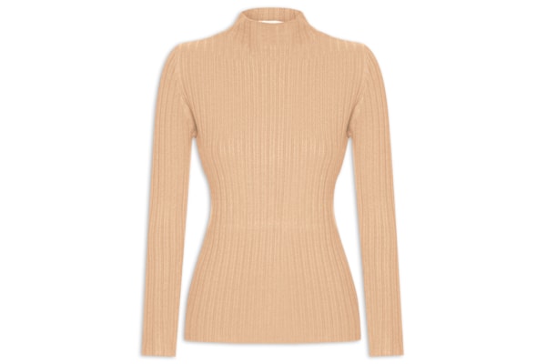 Blusa Feminina Tricot Gola Média Texturizada - Marrom 