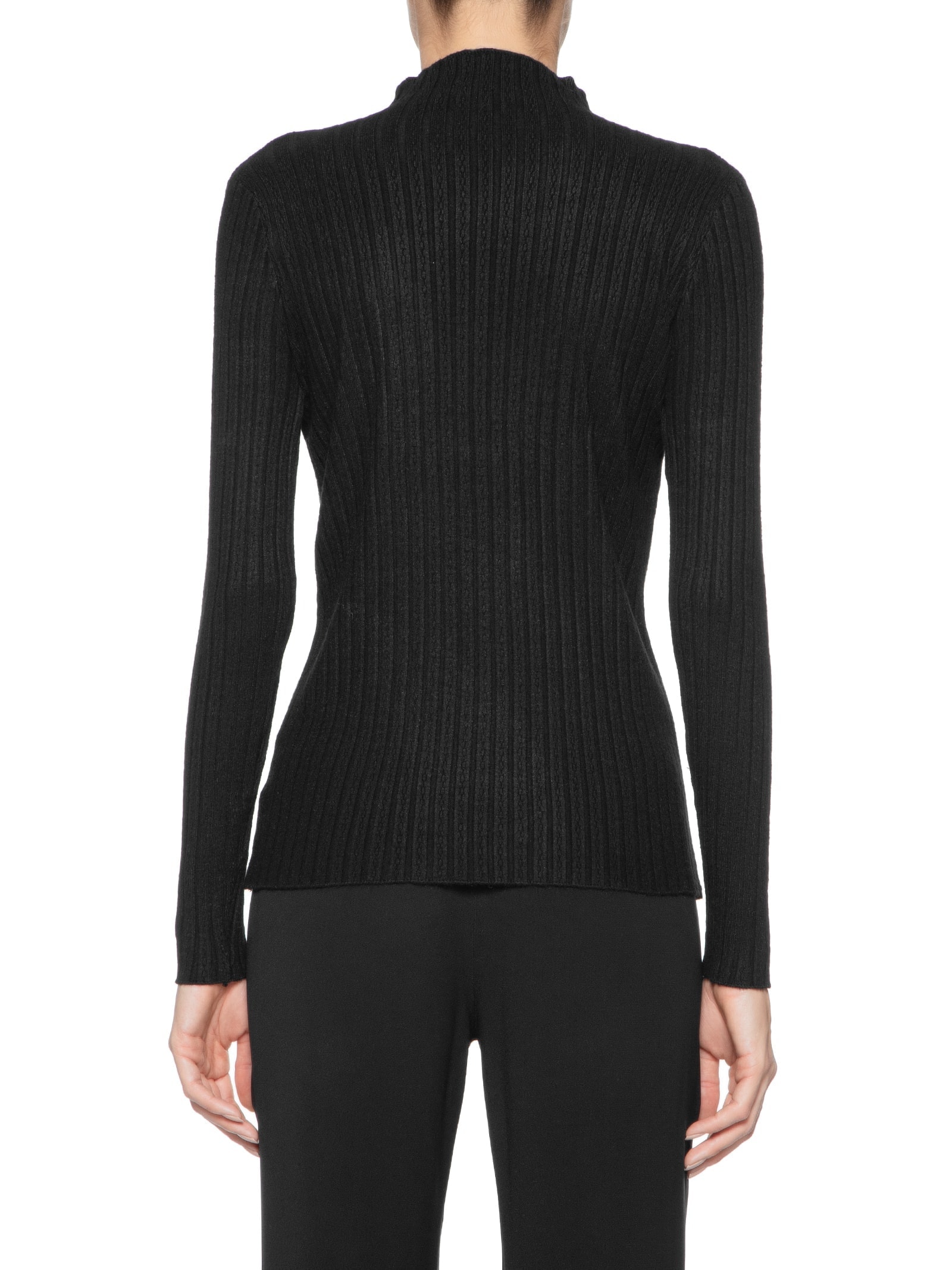 Blusa Feminina Tricot Gola Média Texturizada Preto  Basiq