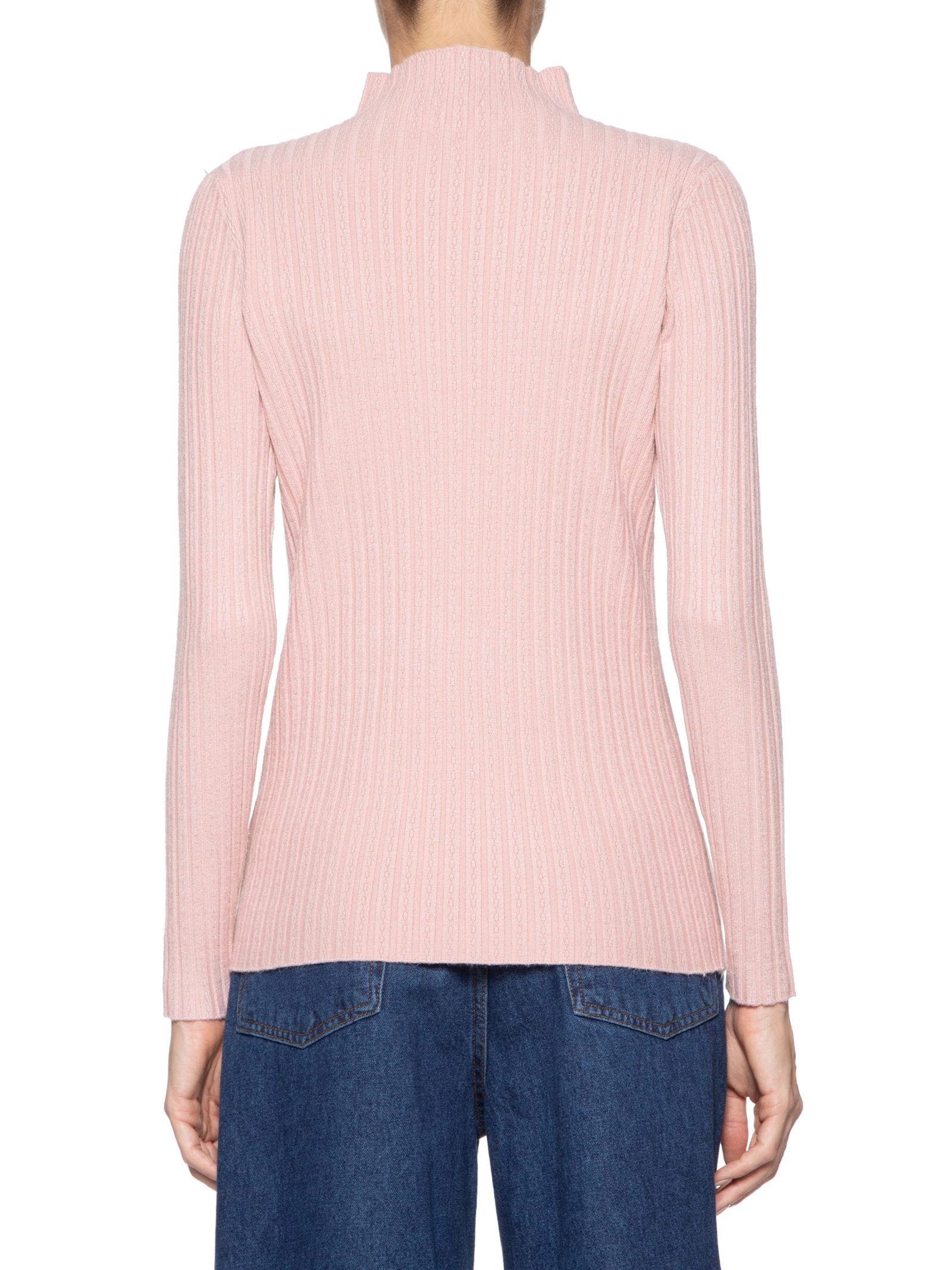 Blusa Feminina Tricot Gola Média Texturizada Rosa Basiq