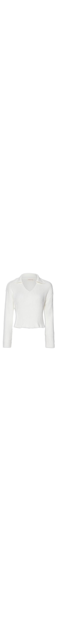 Blusa Feminina Tricot Gola Polo - Off White