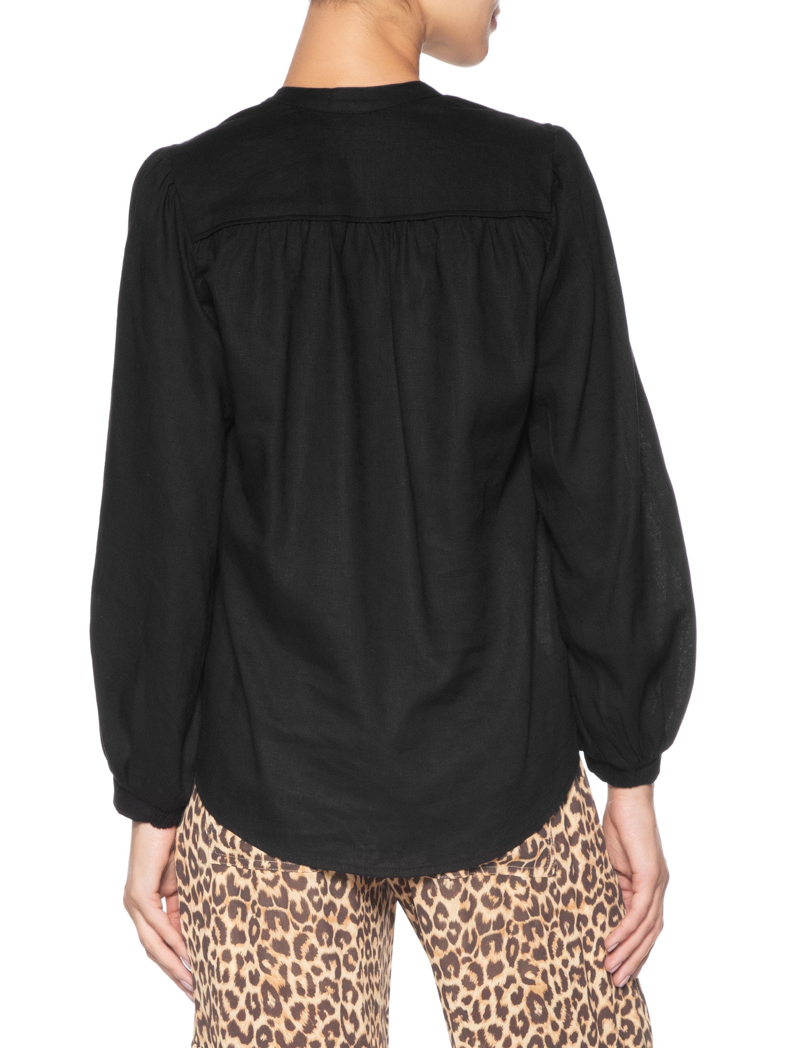 Blusa Feminina Tricot Gola Role Preto Maria Filó