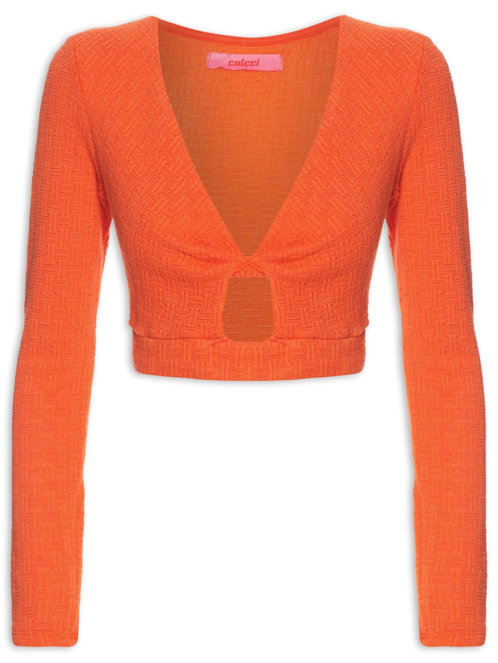 Blusa Feminina Tricot Laranja  Colcci