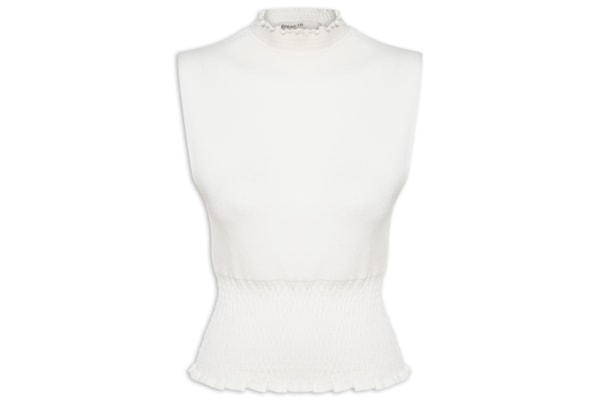 Blusa Feminina Tricot Lastex - Off White