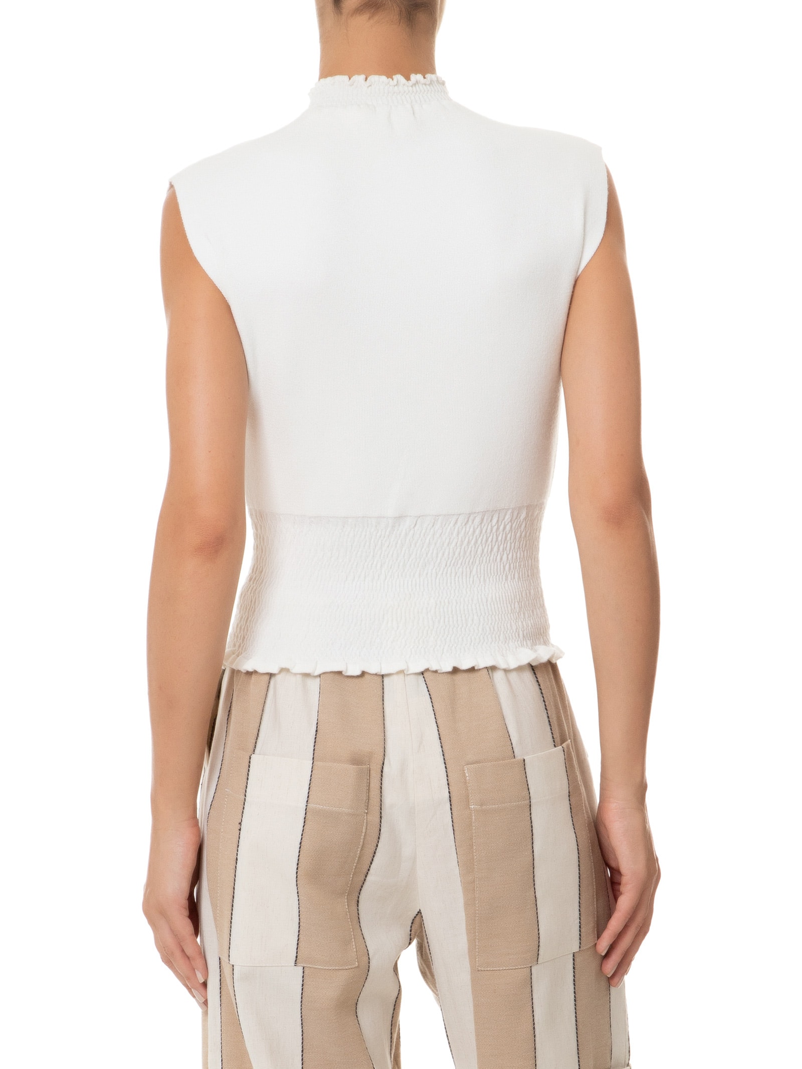 Blusa Feminina Tricot Lastex Off White Dress To