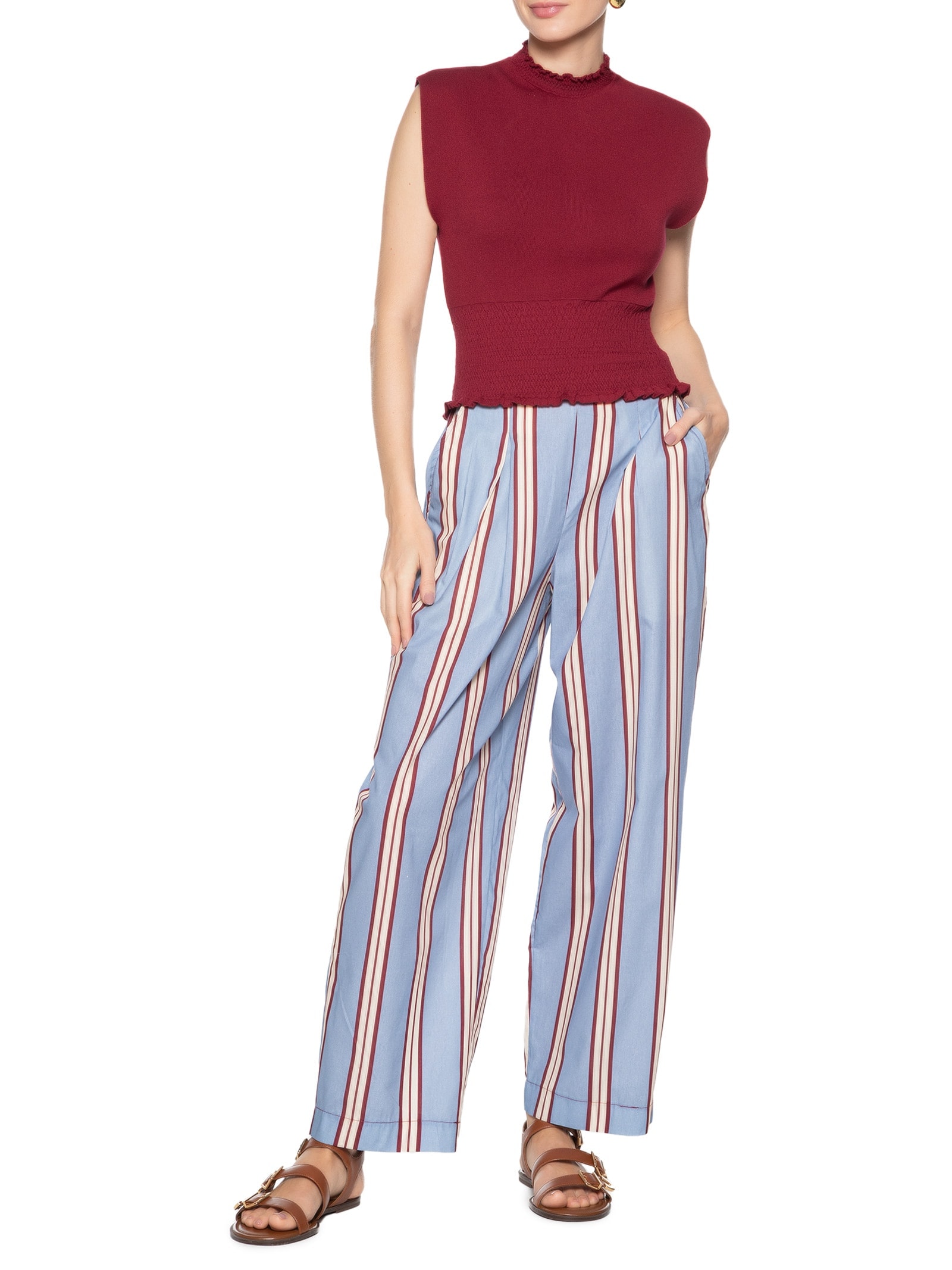 Blusa Feminina Tricot Lastex Vermelho Dress To