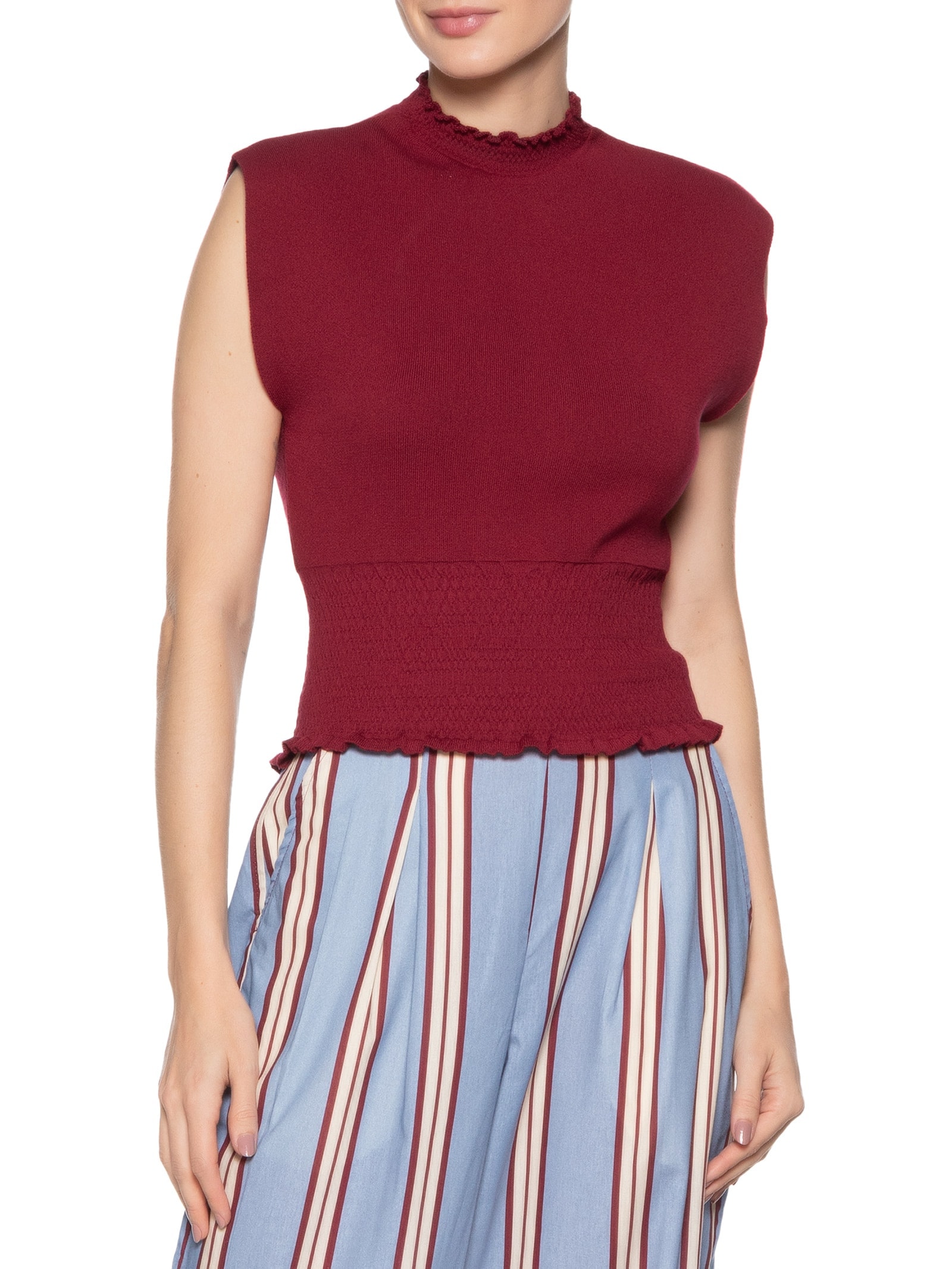 Blusa Feminina Tricot Lastex Vermelho Dress To