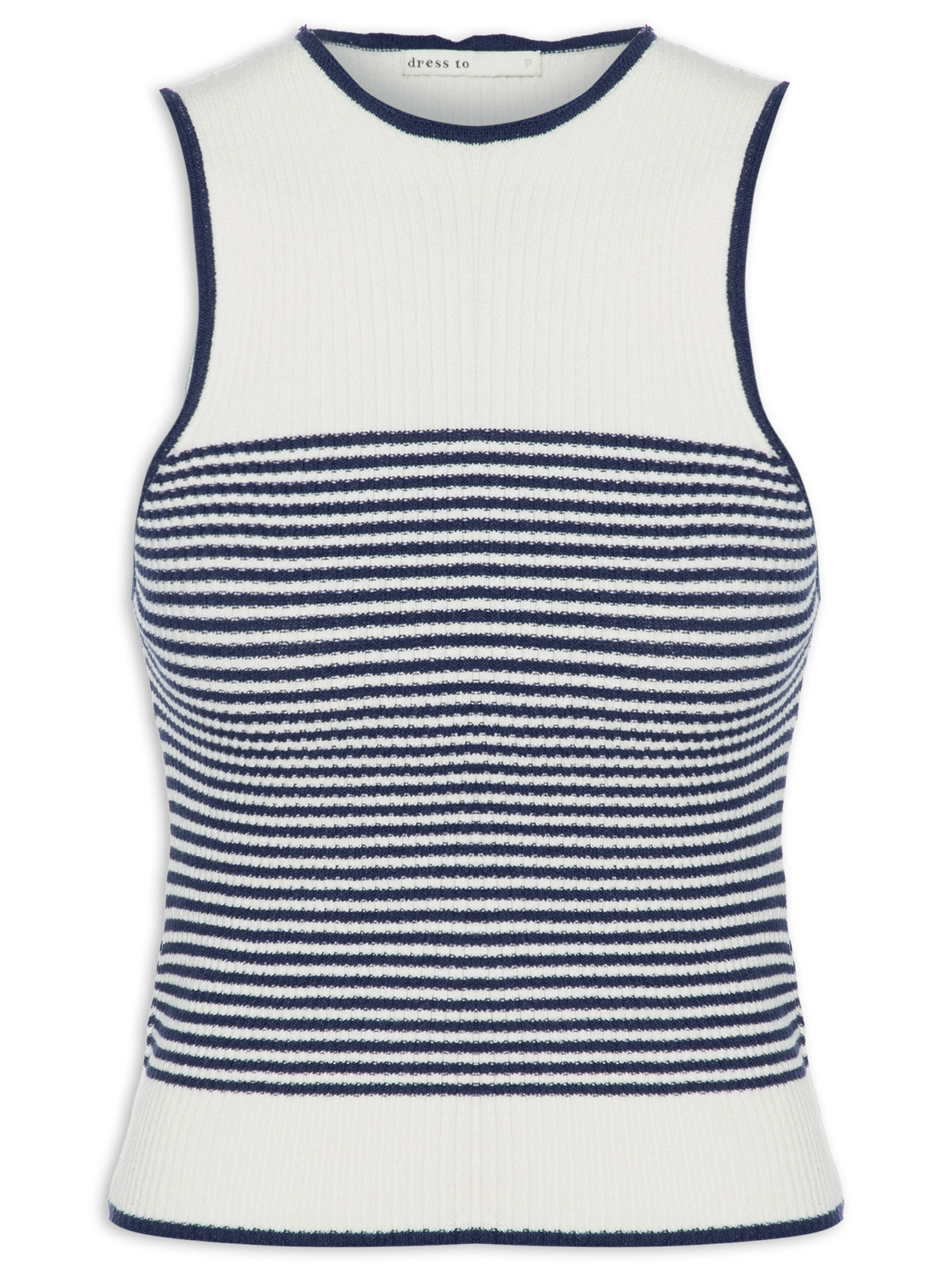 Blusa Feminina Tricot Listrada Azul Dress To