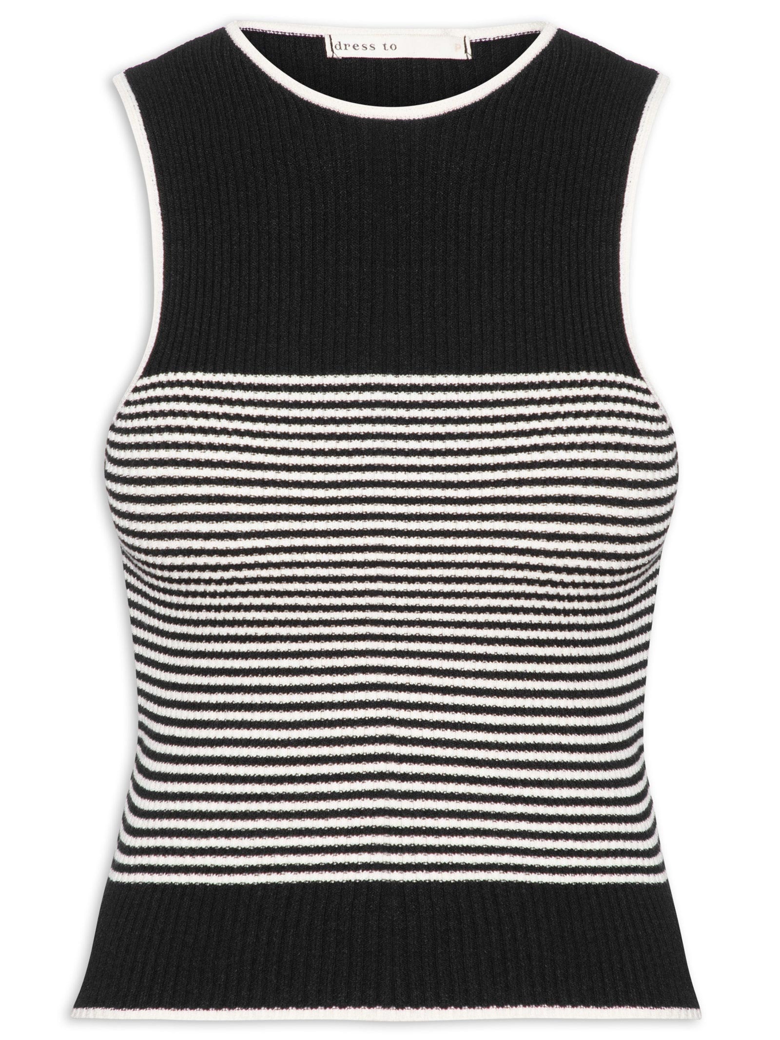 Blusa Feminina Tricot Listrada Preto Dress To