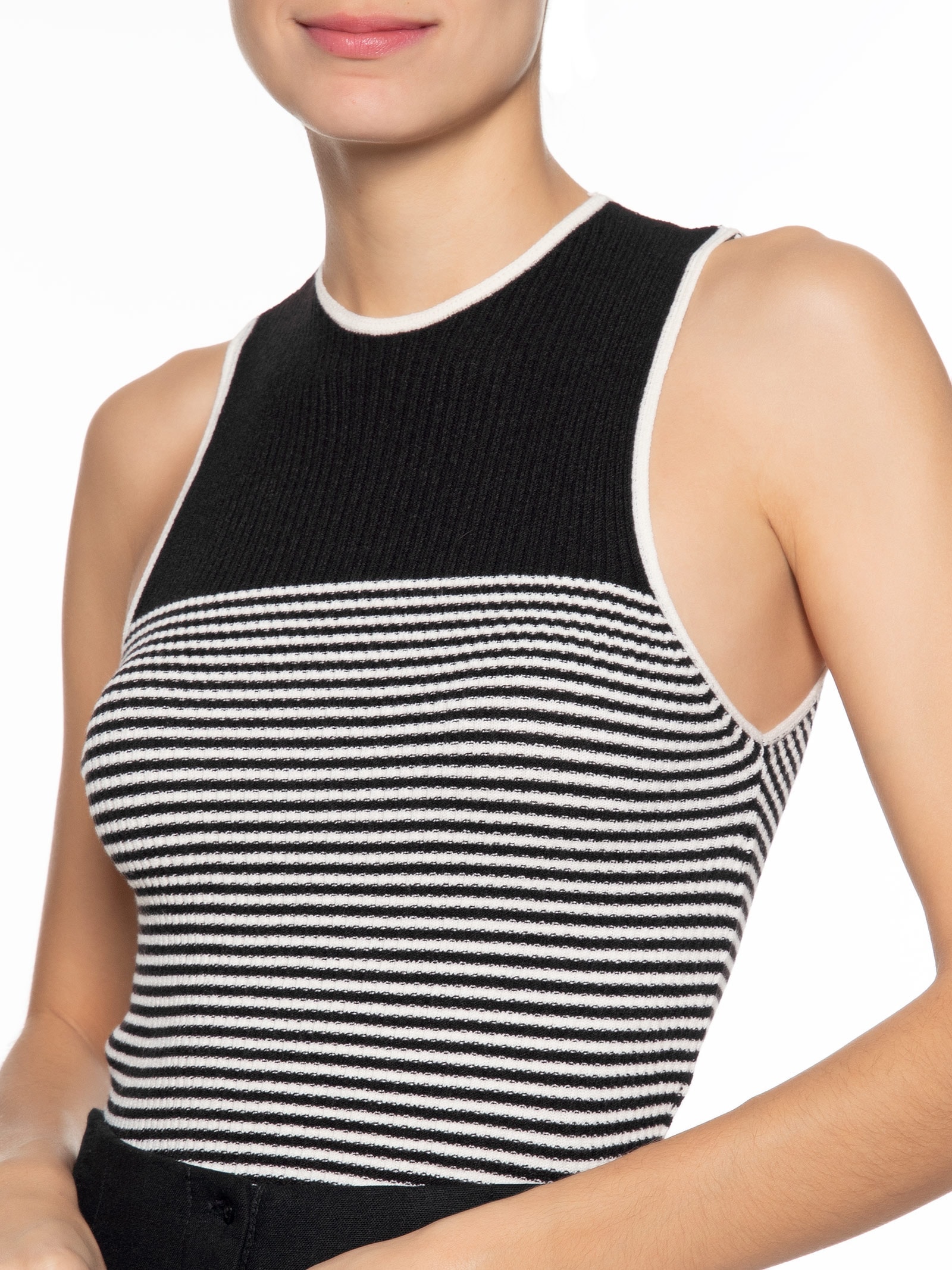 Blusa Feminina Tricot Listrada Preto Dress To