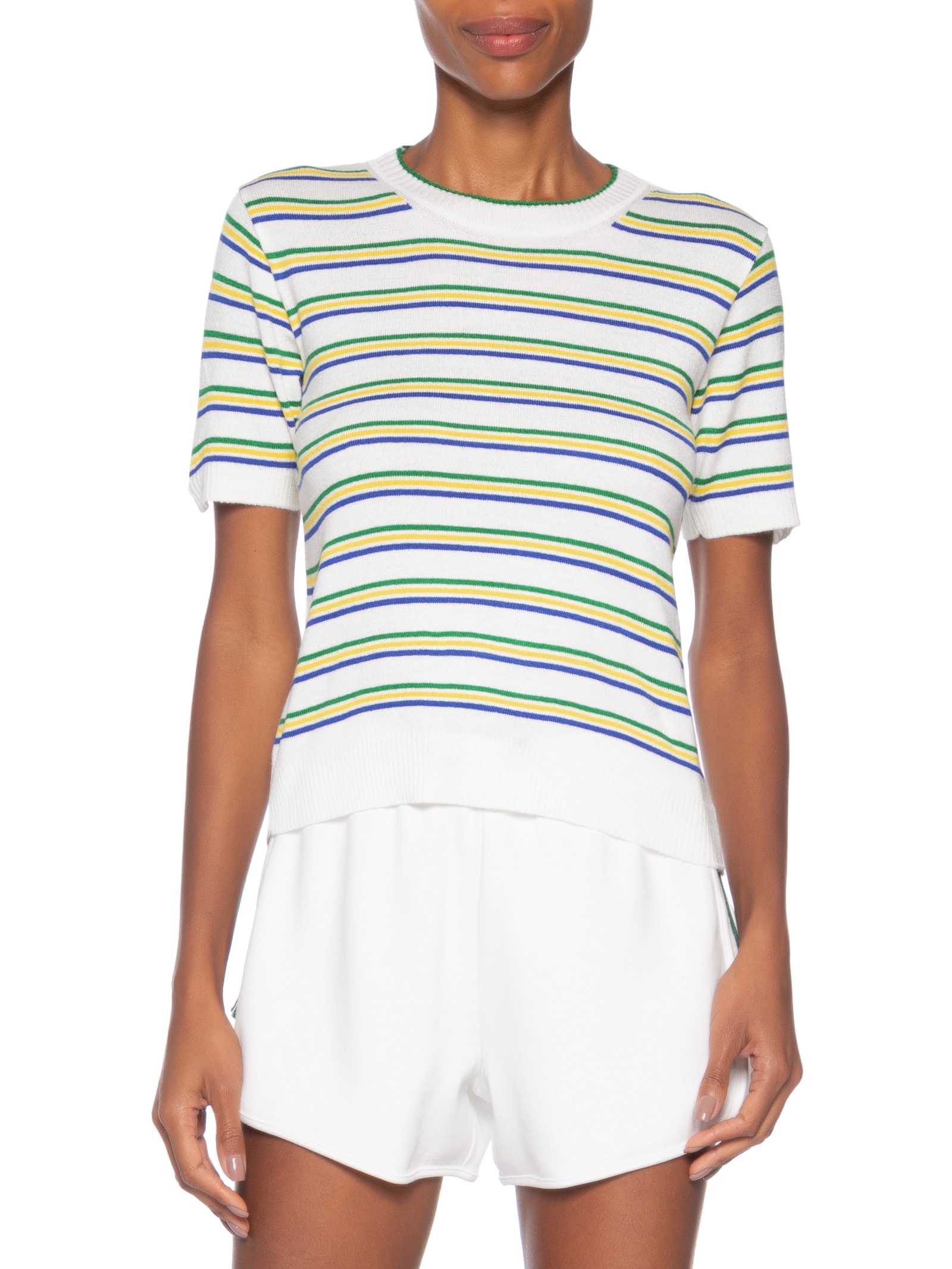 Blusa Feminina Tricot Listras Brasil Branco Dress To