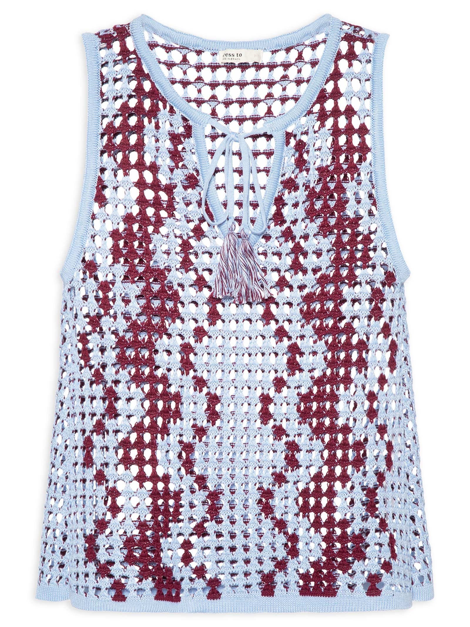 Blusa Feminina Tricot Listras Ondas Azul Dress To