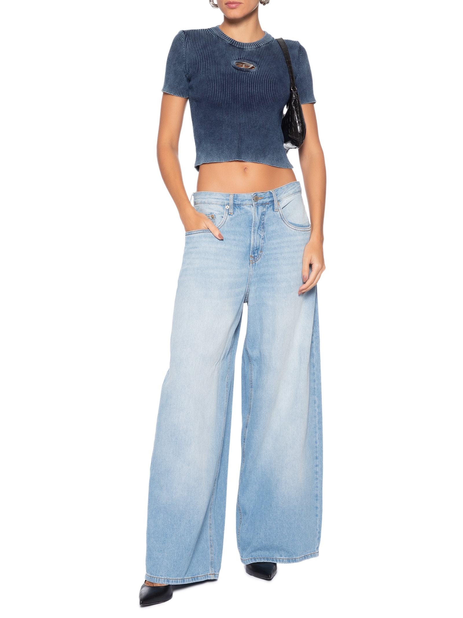 Blusa Feminina Tricot M-Anchor Azul Diesel