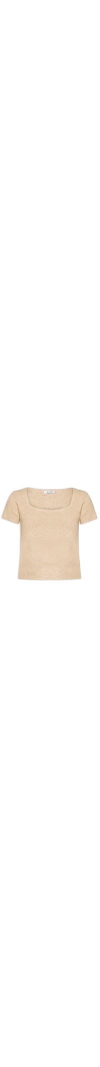 Blusa Feminina Tricot Manga Curta - Bege