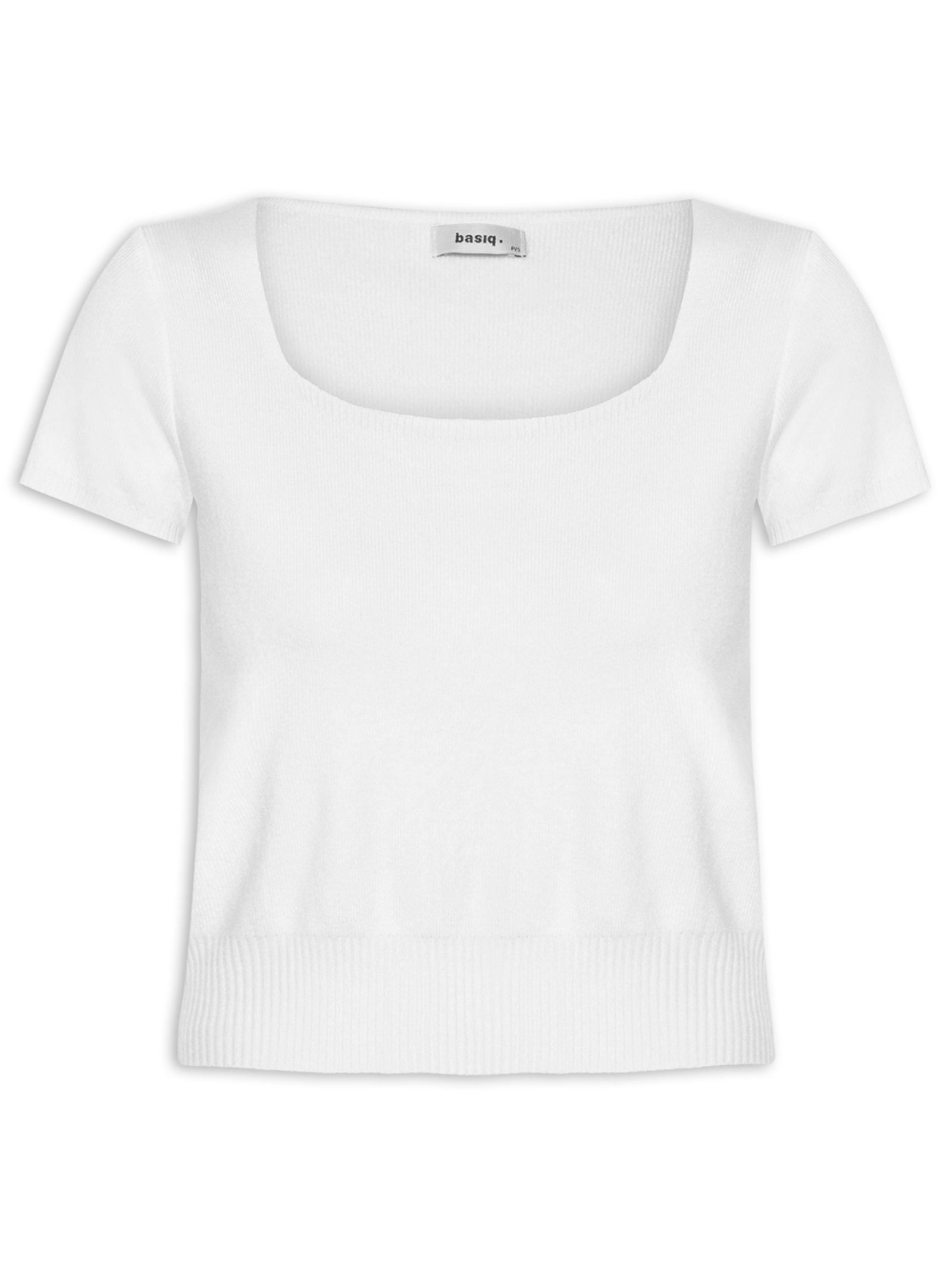 Blusa Feminina Tricot Manga Curta Branco Basiq