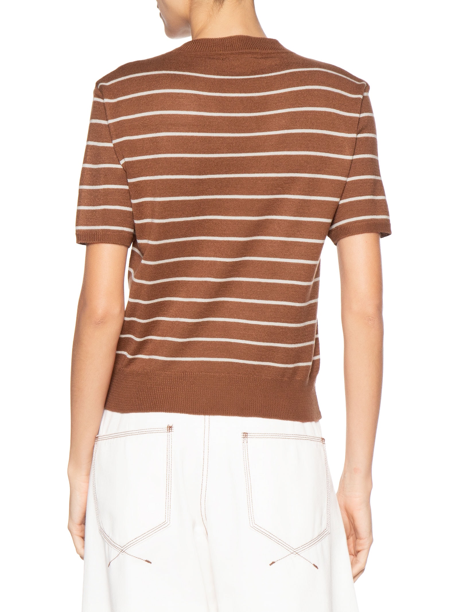 Blusa Feminina Tricot Manga Curta Marrom Dress To