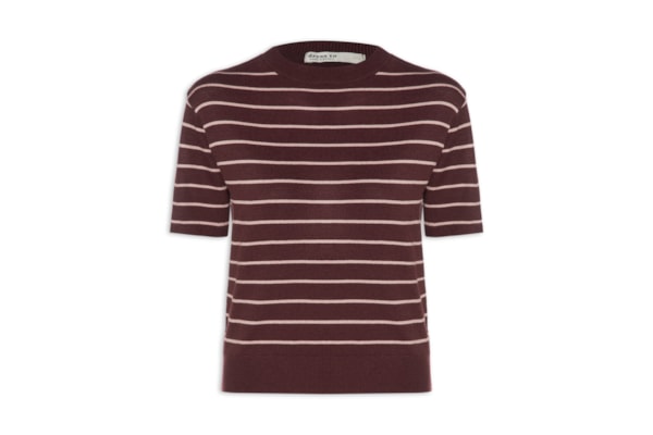 Blusa Feminina Tricot Manga Curta - Vermelho