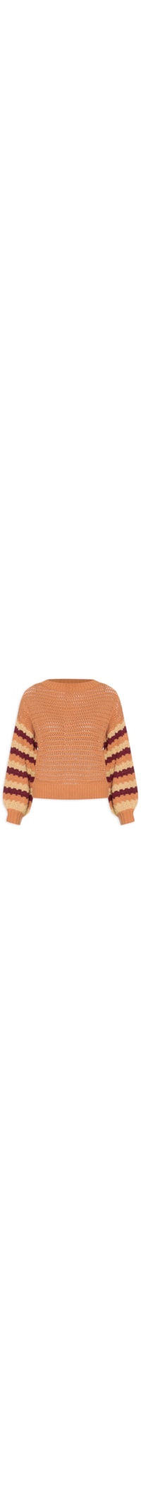 Blusa Feminina Tricot Manga Listrada - Laranja