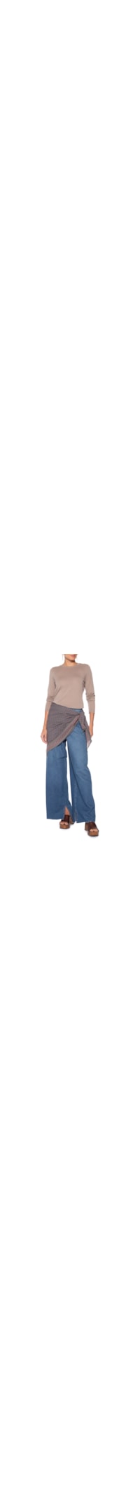 Blusa Feminina Tricot Manga Longa - Bege