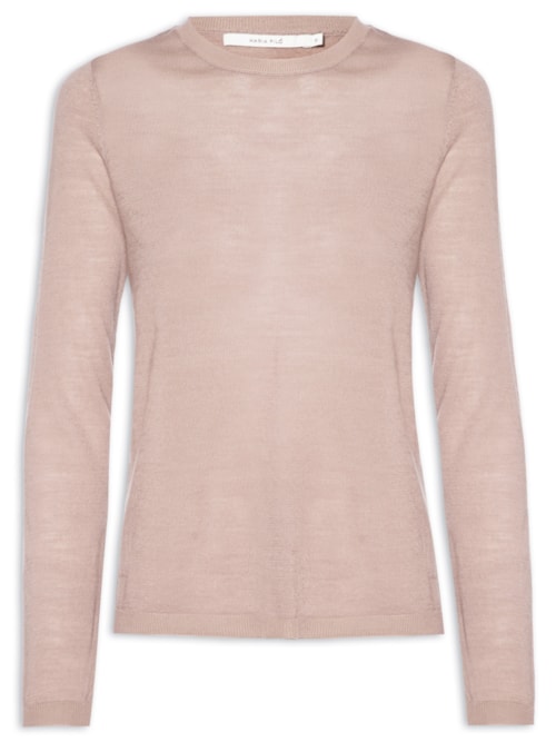 Blusa Feminina Tricot Manga Longa – Bege