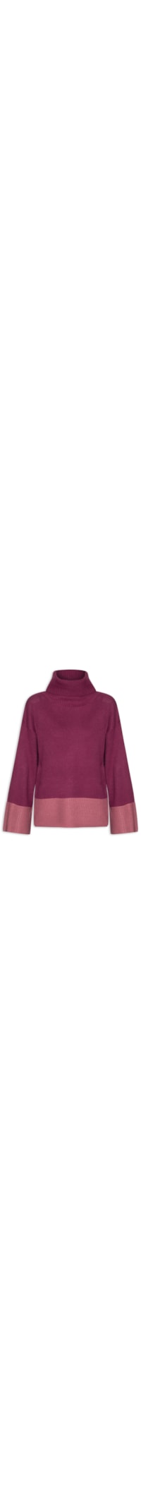 Blusa Feminina Tricot Manga Longa Bicolor - Rosa