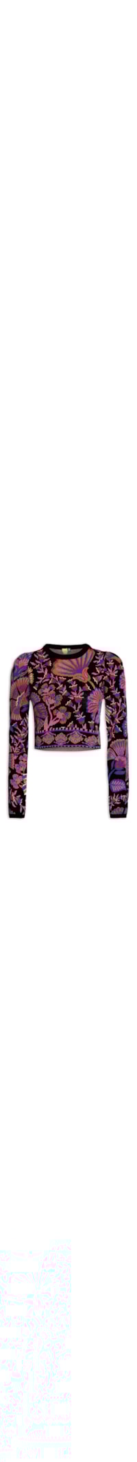 Blusa Feminina Tricot Manga Longa Boho Lunar - Rosa