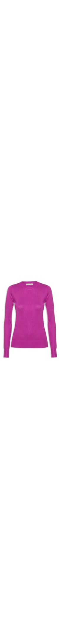 Blusa Feminina Tricot Manga Longa Lurex - Rosa