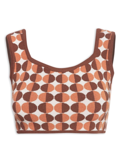 Blusa Feminina Tricot Meia Lua - Marrom