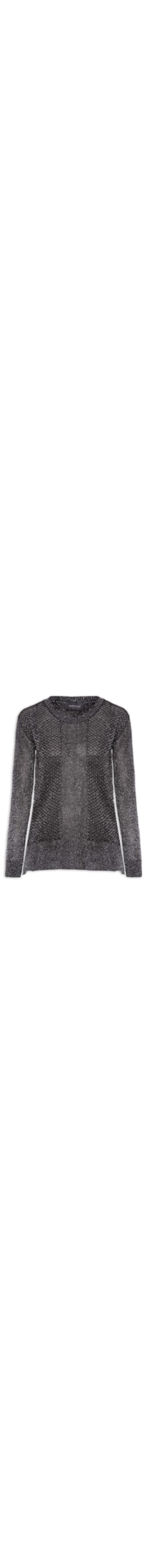 Blusa Feminina Tricot Metalizada - Preto