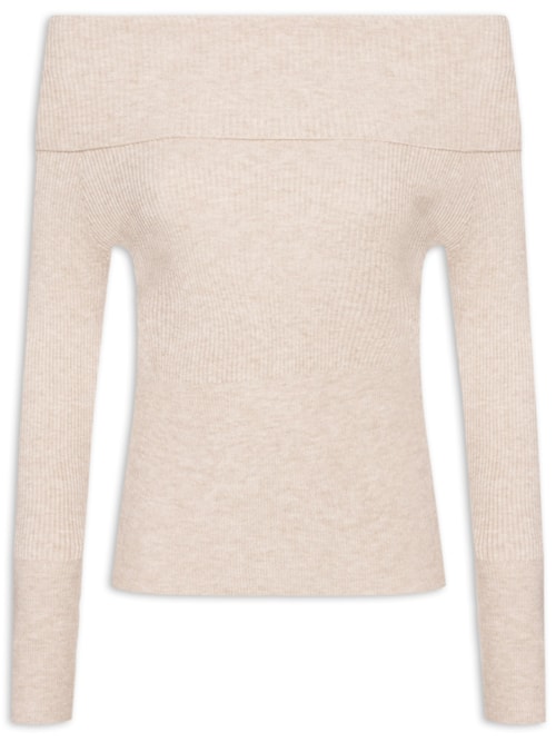 Blusa Feminina Tricot Ombro a Ombro – Bege