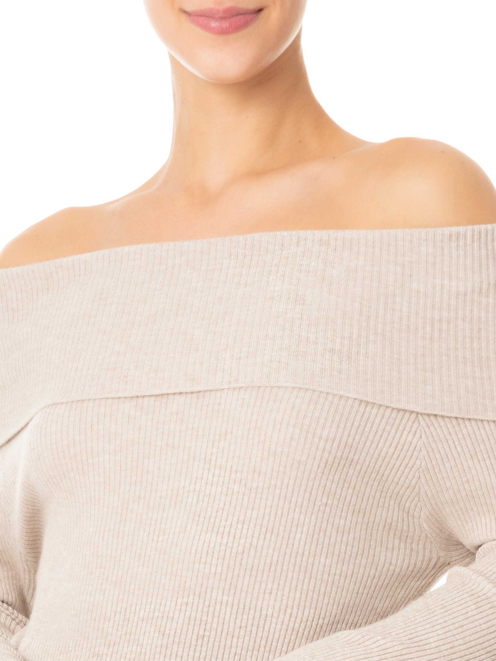 Blusa Feminina Tricot Ombro a Ombro Bege  Market 33