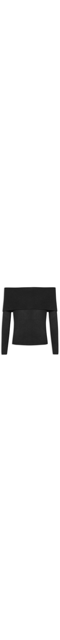 Blusa Feminina Tricot Ombro A Ombro - Preto