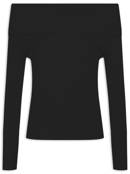Blusa Feminina Tricot Ombro a Ombro – Preto