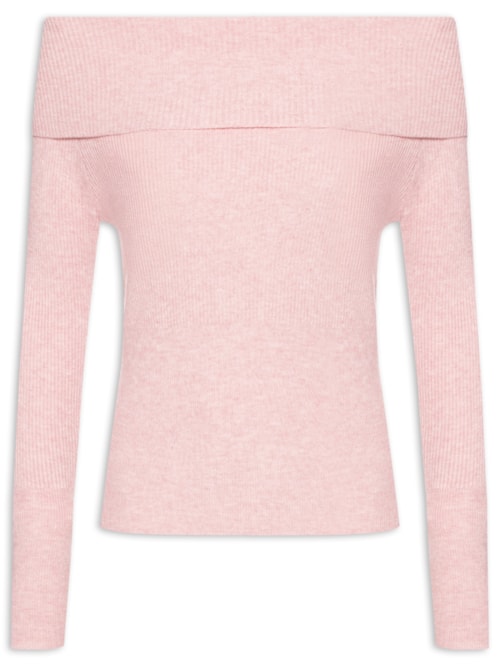 Blusa Feminina Tricot Ombro a Ombro – Rosa
