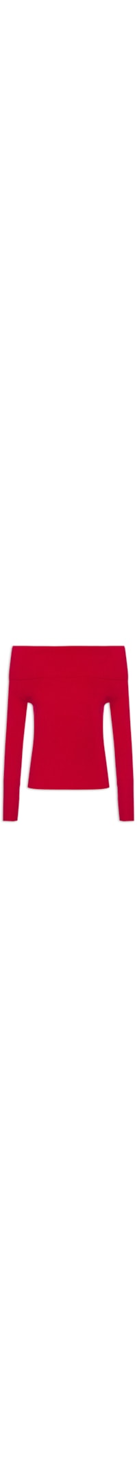 Blusa Feminina Tricot Ombro a Ombro - Vermelho