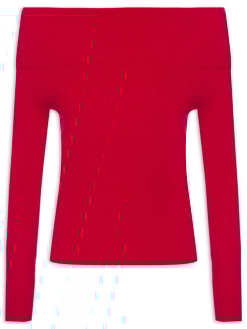 Blusa Feminina Tricot Ombro a Ombro – Vermelho