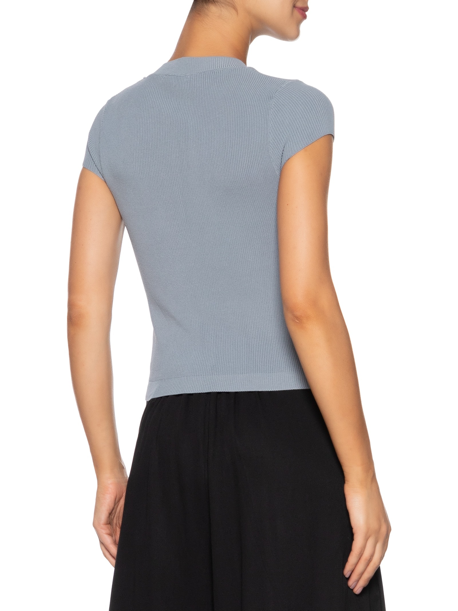 Blusa Feminina Tricot Oversized Cinza Basiq