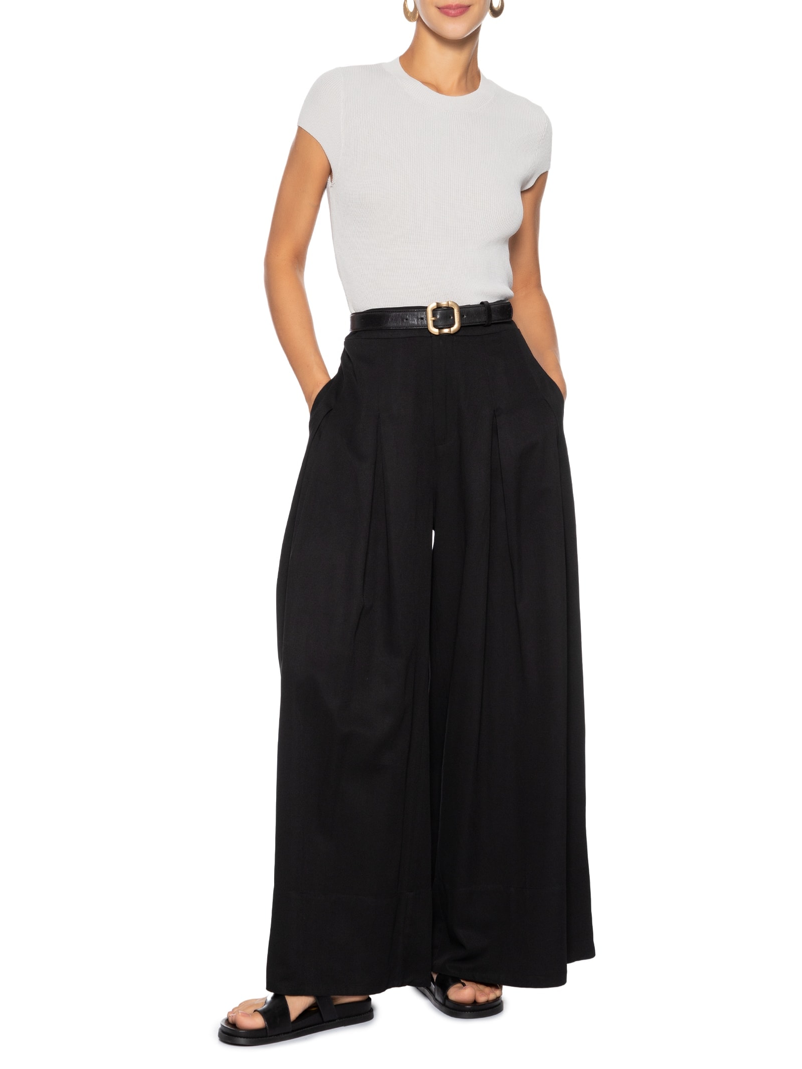 Blusa Feminina Tricot Oversized Cinza Basiq